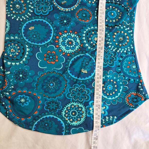 INC Women Y2K Fairy Boho Beaded Sequins Going Out Paisley Cowl Neck Tank Top XS - Picture 11 of 11